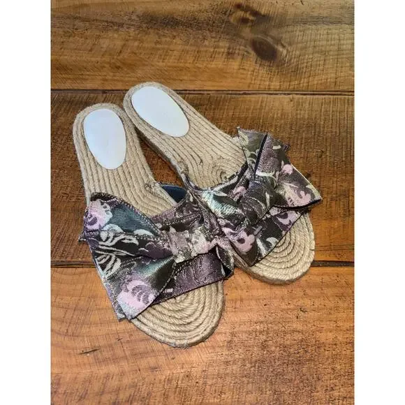 Womens Rebecca Minkoff Giana Espadrille‎ Bow Sandals Purple Slides Size 9M - Picture 3 of 13